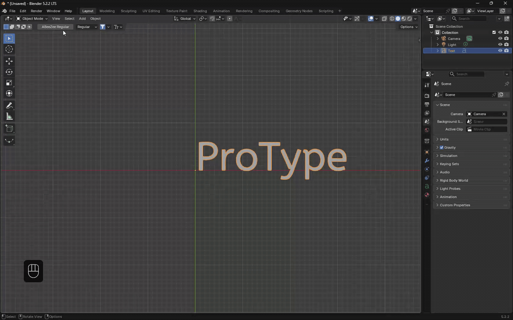 Animated demonstration of searching the ProType font list